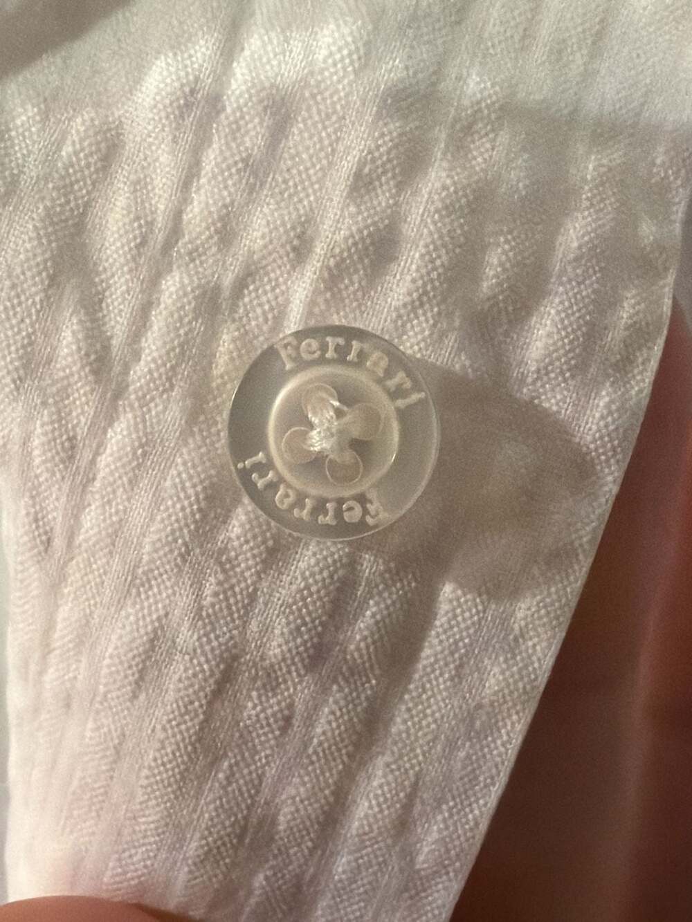 Ferrari White Seersucker Long Sleeve Button Down Shirt - Picture 2 of 7